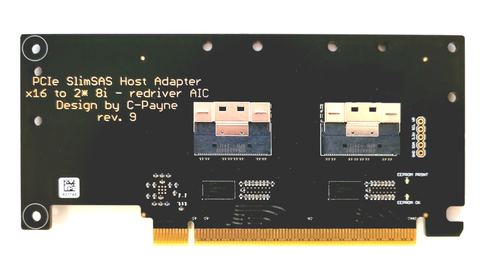 SlimSAS PCIe gen4 Host Adapter x16 -REDRIVER AIC- – c-payne.com