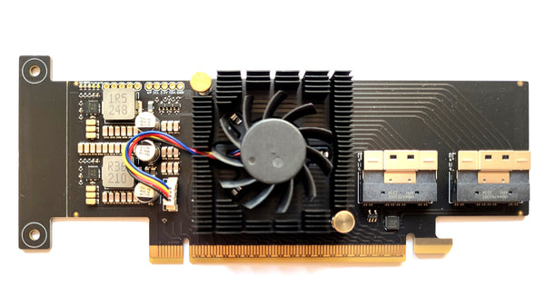 PCIe gen4/5 SlimSAS Host Adapter x16 to 2* 8i - retimer – C-Payne PCB ...