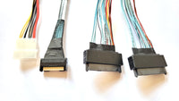 MCIO SFF-TA-1016 8i to 2x SFF-8639 U.2 U.3 cable, straight, PCIe - 85Ohm