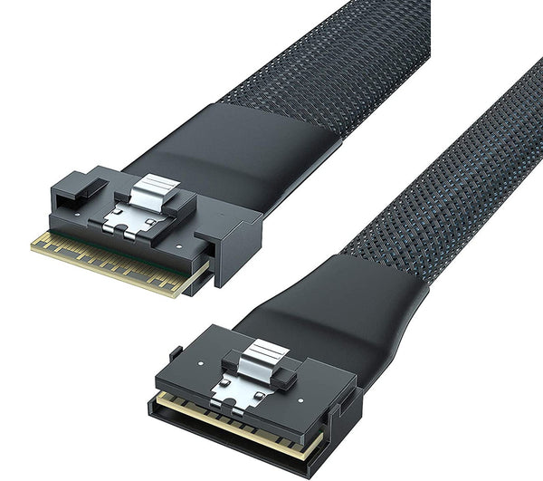 SlimSAS SFF-8654 to SFF-8654LP (Low Profile) 8i cable, straight, PCIe gen4 - 85Ohm