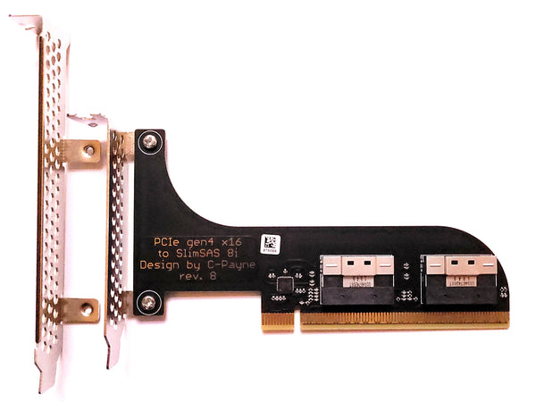 PCIe SlimSAS Host Adapter x16 to 2* 8i - straight AIC